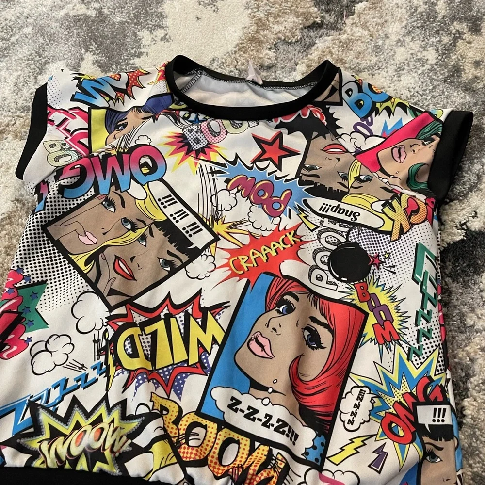Colorful Comic Print Top - Picture 1 of 3